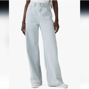 Levis Cinch Baggy Jeans Womens 32 Blue White Railroad Stripe Carpenter NWOT